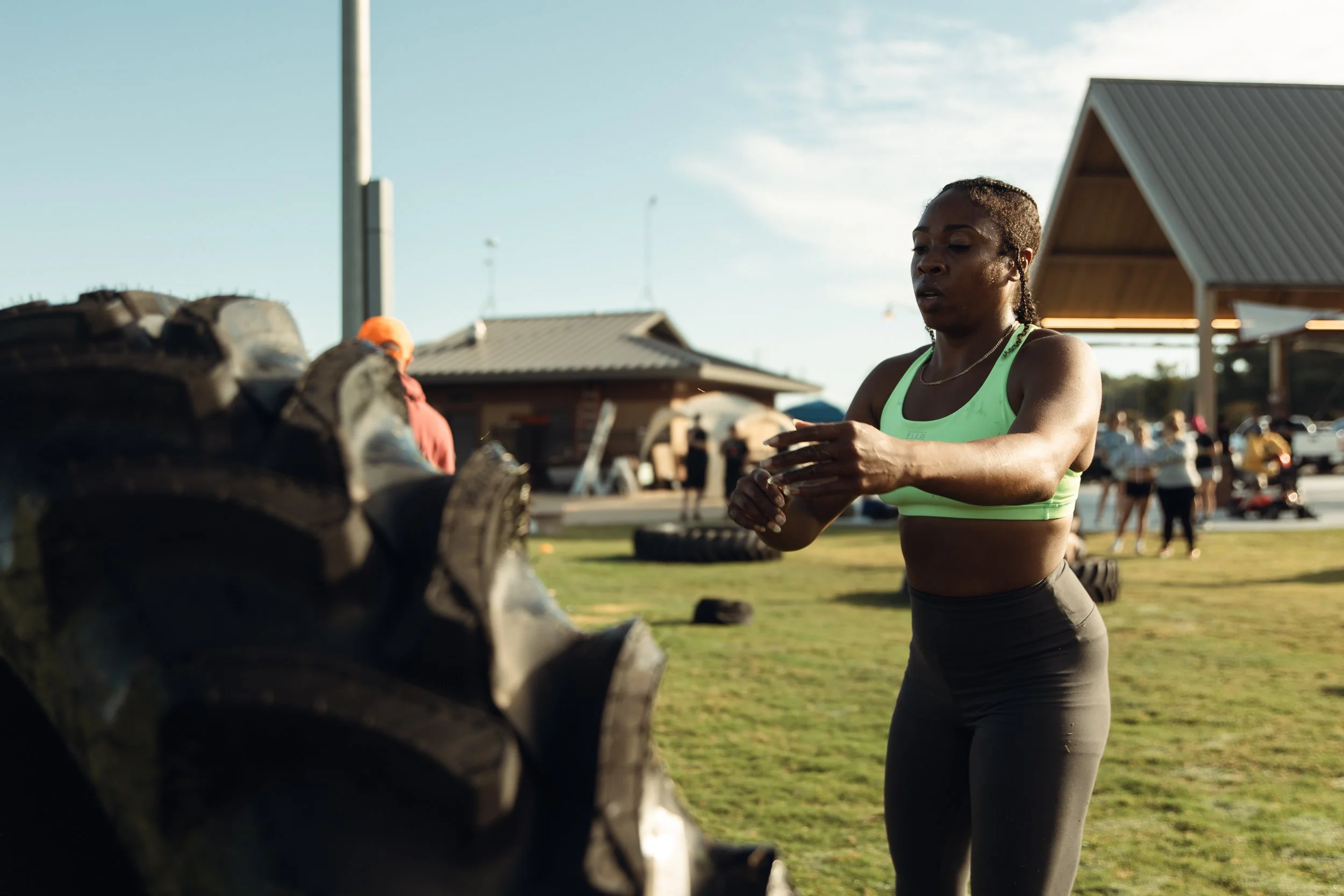 Athlete resting between workouts